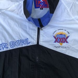 Vintage Pro Layer Windbreaker Jacket 1995 Super Bowl XXIX Joe Robbie Stadium